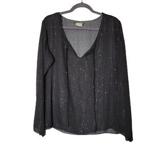 Vintage Y2K Women's 1X Sheer Whimsygoth Witchy Fairy Grunge Sheer Flowy Blouse B